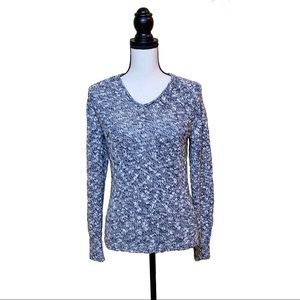 Blue heather V-neck sweater